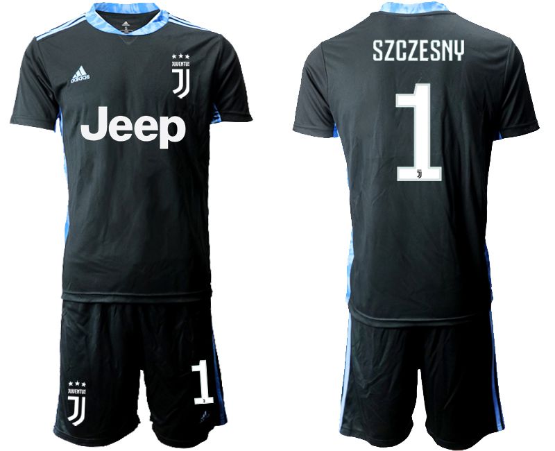 Men 2020-2021 club Juventus black goalkeeper #1 Soccer Jerseys->juventus jersey->Soccer Club Jersey